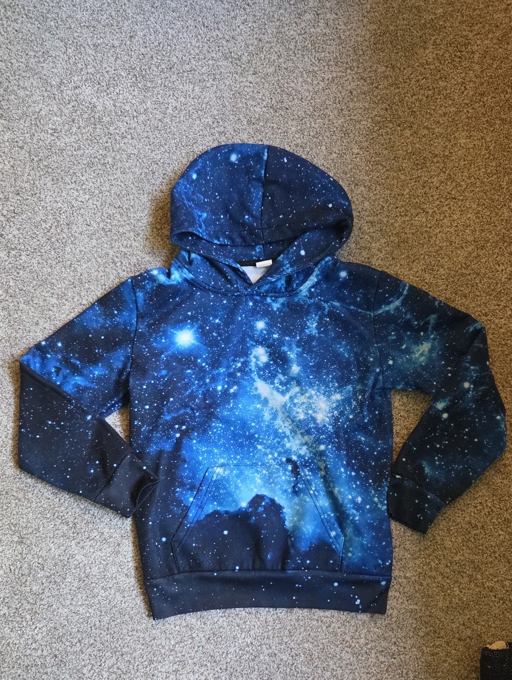 Kids Blue Galaxy Print Hoodie Sweatshirt